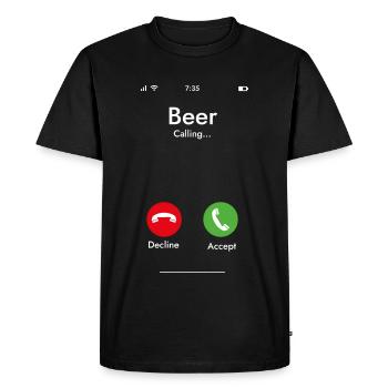 Beer Calling - Amateurs de bière amusants - T-shirt Premium bio Homme - noir - Devant - Nico (187cm)