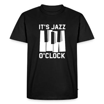 c’est l’heure du jazz - T-shirt Premium bio Homme - noir - Devant - Nico (187cm)