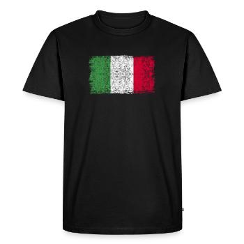 Drapeau italien Italie Drapeau italien - T-shirt Premium bio Homme - noir - Devant - Nico (187cm)