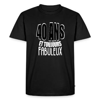 40 ans maillot anniversaire cadeau homme humour - T-shirt Premium bio Homme - noir - Devant - Nico (187cm)