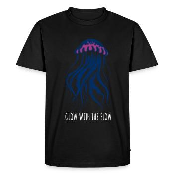 Brille avec le courant, Méduse avec des tentacules, Dire - T-shirt Premium bio Homme - noir - Devant - Nico (187cm)