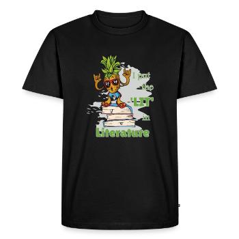 Drôles Dictons Littérature Livres Écriture Ananas - T-shirt Premium bio Homme - noir - Devant - Nico (187cm)