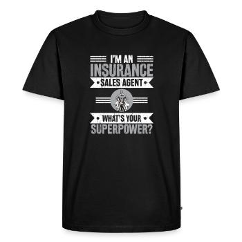 Je suis un emploi d’agent de vente d’assurance - T-shirt Premium bio Homme - noir - Devant - Nico (187cm)
