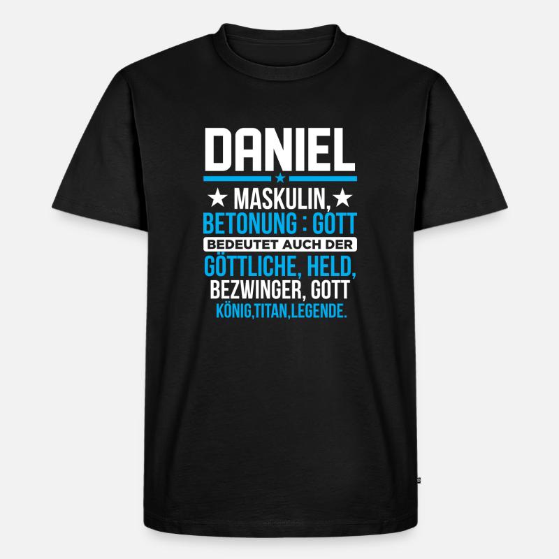 DANIEL - Titan - Männer Premium Bio T-Shirt - Schwarz