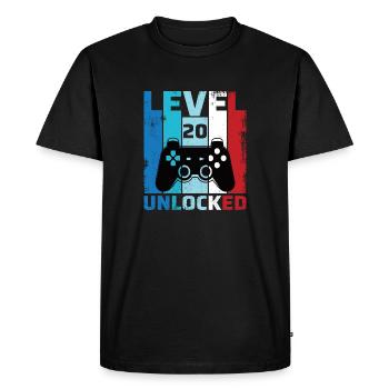 20e anniversaire LVL20 débloqué 2002 Millésime - T-shirt Premium bio Homme - noir - Devant - Nico (187cm)