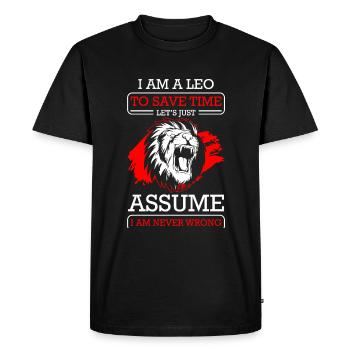 Superstition du Lion Juillet - T-shirt Premium bio Homme - noir - Devant - Nico (187cm)