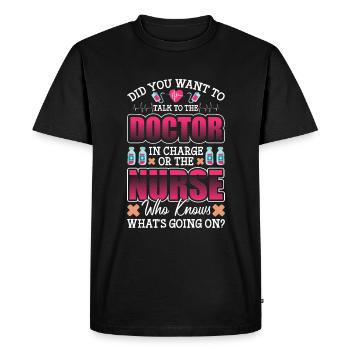 Docteur Médecine Urgence Cardiaque - T-shirt Premium bio Homme - noir - Devant - Nico (187cm)