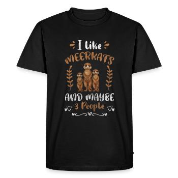 Animaux sauvages Rayures horizontales Mignon - T-shirt Premium bio Homme - noir - Devant - Nico (187cm)