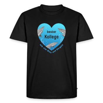 meilleur collègue - T-shirt Premium bio Homme - noir - Devant - Nico (187cm)
