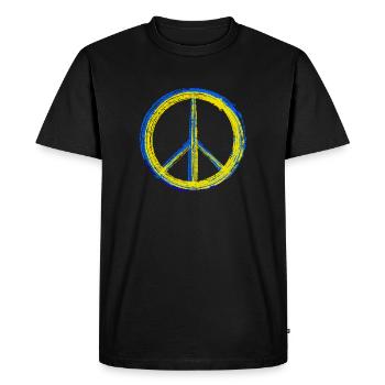 Paix pour l’Ukraine - T-shirt Premium bio Homme - noir - Devant - Nico (187cm)