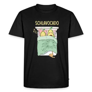 Schlavocado Schlafshirt Pyjama lustige Avocado - Männer Premium Bio T-Shirt - Schwarz - Vorne - Nico (187cm)