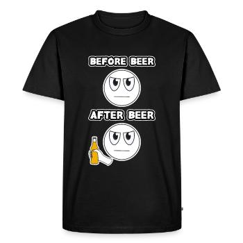 Funny Beer Shirt - Men's Premium Organic T-Shirt - black - Front - Nico (187cm)