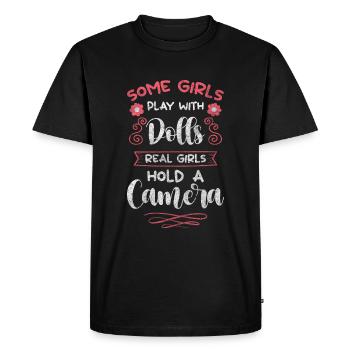 Appareil photo Appareil photo reflex Appareil photo Séance photo - T-shirt Premium bio Homme - noir - Devant - Nico (187cm)