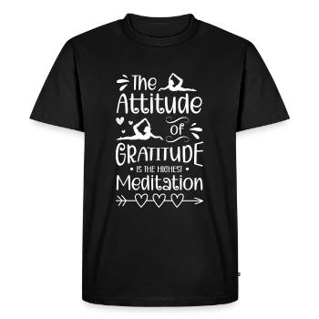 Relaxation Guérison Namaste - T-shirt Premium bio Homme - noir - Devant - Nico (187cm)