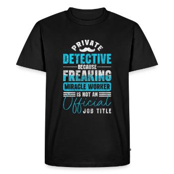 Enquêteur fouineur Crime Sherlock - T-shirt Premium bio Homme - noir - Devant - Nico (187cm)