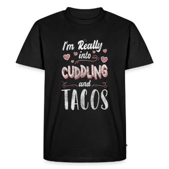 Partenaire relationnel Tendresse câline - T-shirt Premium bio Homme - noir - Devant - Nico (187cm)