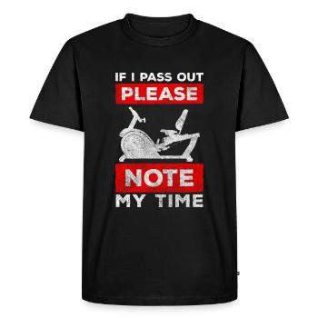 Rowing Machine Trainer Strengthening Sculling - Men's Premium Organic T-Shirt - black - Front - Nico (187cm)