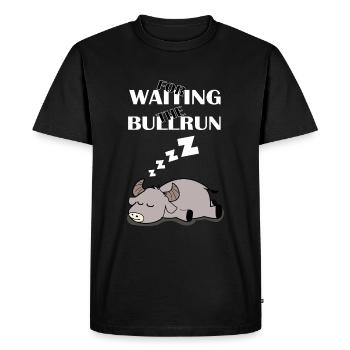Bull waiting for the bullrun - T-shirt Premium bio Homme - noir - Devant - Nico (187cm)