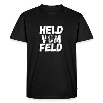 Held vom Feld Acker Bauer Landwirt - Männer Premium Bio T-Shirt - Schwarz - Vorne - Nico (187cm)