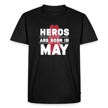 Heros Are In May Tshirt Man Woman Gift - Men's Premium Organic T-Shirt - black - Front - Nico (187cm)