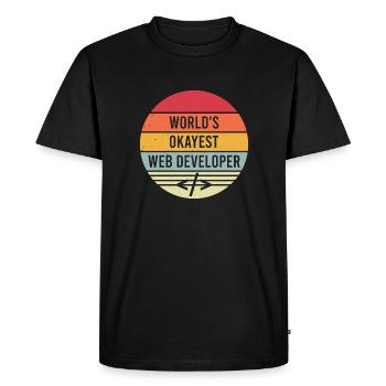 World s Okayest Web Developer - Männer Premium Bio T-Shirt - Schwarz - Vorne - Nico (187cm)