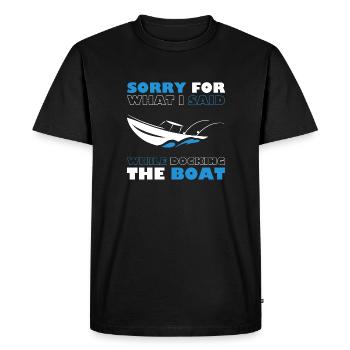Désolé pour ce que j’ai dit en amarrant le bateau - T-shirt Premium bio Homme - noir - Devant - Nico (187cm)