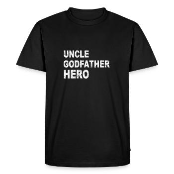 Oncle Parrain Hero - T-shirt Premium bio Homme - noir - Devant - Nico (187cm)