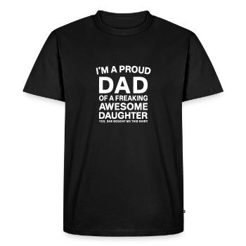 Cadeaux pour papa de T-Shirt fille, fête des pères G - T-shirt Premium bio Homme - noir - Devant - Nico (187cm)