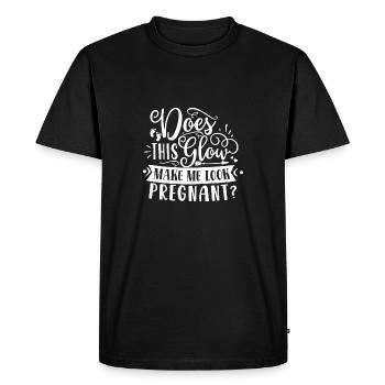 Est-ce que cette lueur me fait paraître enceinte, Pregnancy Gi - T-shirt Premium bio Homme - noir - Devant - Nico (187cm)