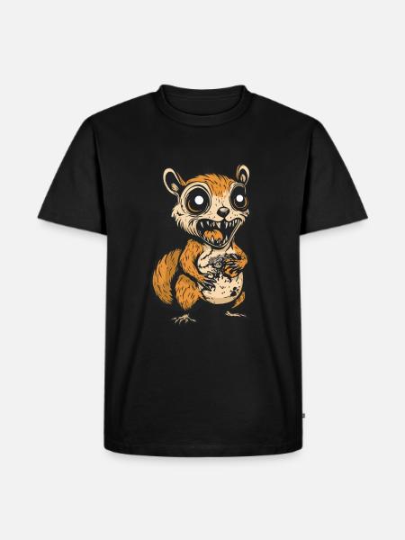 Squirrel Halloween Zombie - Men's Premium Organic T-Shirt - black