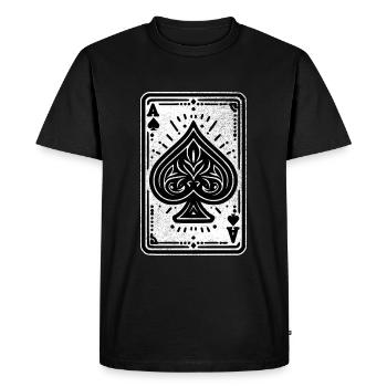 Ace of Spades Card - Men's Premium Organic T-Shirt - black - Front - Nico (187cm)