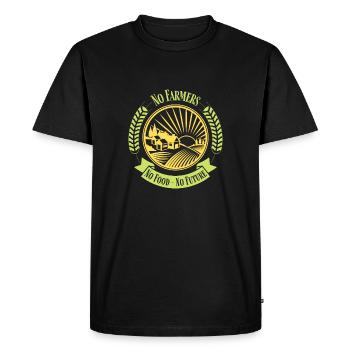 Agriculteurs Démo No Farmers Agriculteurs manifestation - T-shirt Premium bio Homme - noir - Devant - Nico (187cm)