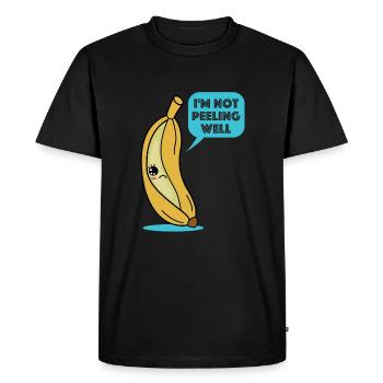 I don't peel myself well| Banana, funny sayings - Men's Premium Organic T-Shirt - black - Front - Nico (187cm)