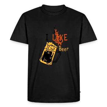 i like beer biere chope alcool humour - T-shirt Premium bio Homme - noir - Devant - Nico (187cm)