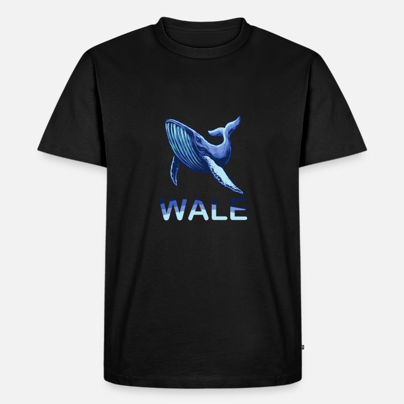 Blauer Wal - Männer Premium Bio T-Shirt - Schwarz