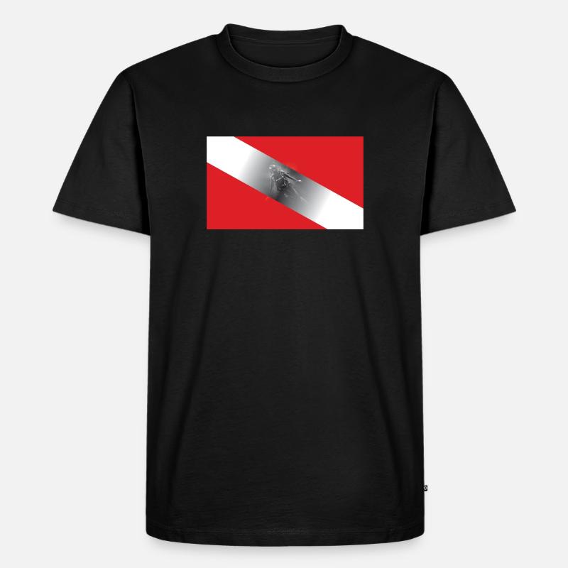 Diving Flagg - Männer Premium Bio T-Shirt - Schwarz