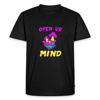 Open your mind - Men's Premium Organic T-Shirt - black - Front - Nico (187cm)