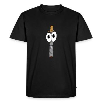 Je suis une cigarette heureuse mais mortelle - T-shirt Premium bio Homme - noir - Devant - Nico (187cm)