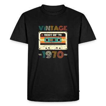 Best Of 1970 Kassette Vintage Retro Geburtstag - Männer Premium Bio T-Shirt - Schwarz - Vorne - Nico (187cm)
