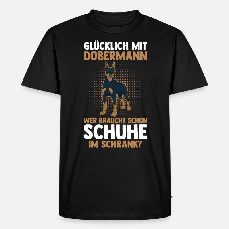 Hund Dobermann - Männer Premium Bio T-Shirt - Schwarz