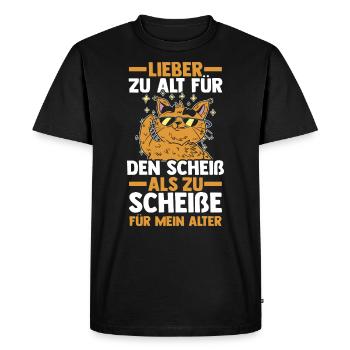 Trop vieux pour cette merde - T-shirt Premium bio Homme - noir - Devant - Nico (187cm)