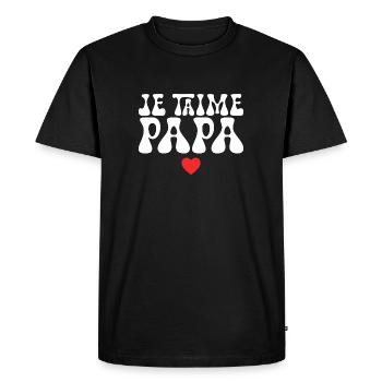 Je T'aime Papa - T-shirt Premium bio Homme - noir - Devant - Nico (187cm)