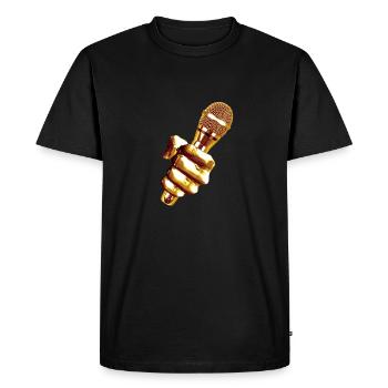 Microphone Microfon Gold Music Singen Sing - Men's Premium Organic T-Shirt - black - Front - Nico (187cm)