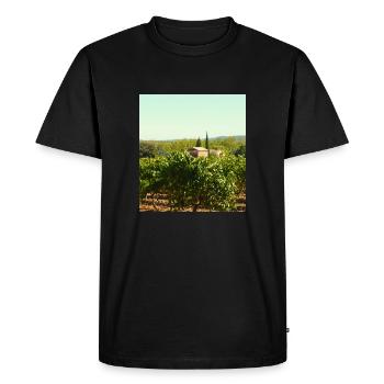 Provence : Vignes autour de Trans en Provence - T-shirt Premium bio Homme - noir - Devant - Nico (187cm)