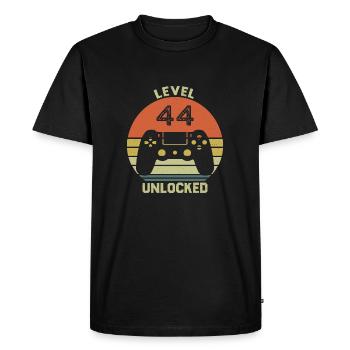 Level 44 Unlocked 44 Ans Anniversaire Cadeau - T-shirt Premium bio Homme - noir - Devant - Nico (187cm)