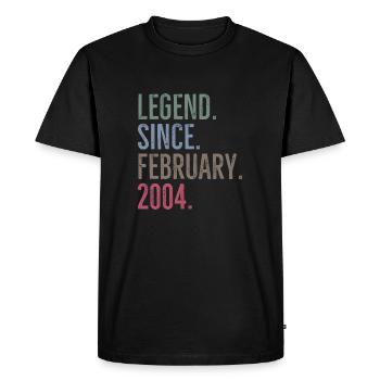 Légende depuis février 2004 - T-shirt Premium bio Homme - noir - Devant - Nico (187cm)