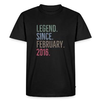Legend Since February 2016 - Men's Premium Organic T-Shirt - black - Front - Nico (187cm)