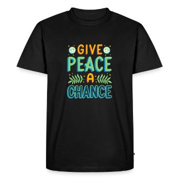 Give peace a chance, original gift idea - Men's Premium Organic T-Shirt - black - Front - Nico (187cm)