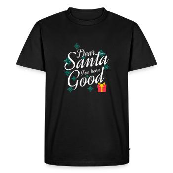 Cher Père Noël, j’ai été poli! - T-shirt Premium bio Homme - noir - Devant - Nico (187cm)