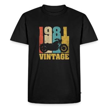 1981 Né anniversaire motard motard cadeau de moto - T-shirt Premium bio Homme - noir - Devant - Nico (187cm)